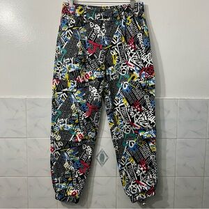 Vtg VIP Jeans 13/31 Jogger Faux Cargo Pants Graffiti Streetwear 90's Y2K Hiphop